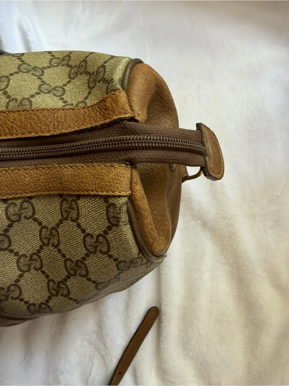 💞Vintage GG Supreme Duffle Monogram Bag With Strap/Green-Red Web